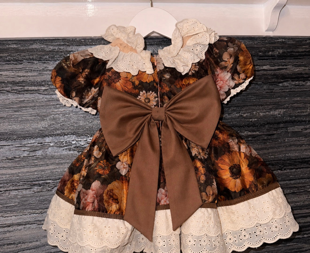🍂 Autumn Floral Vintage Dress