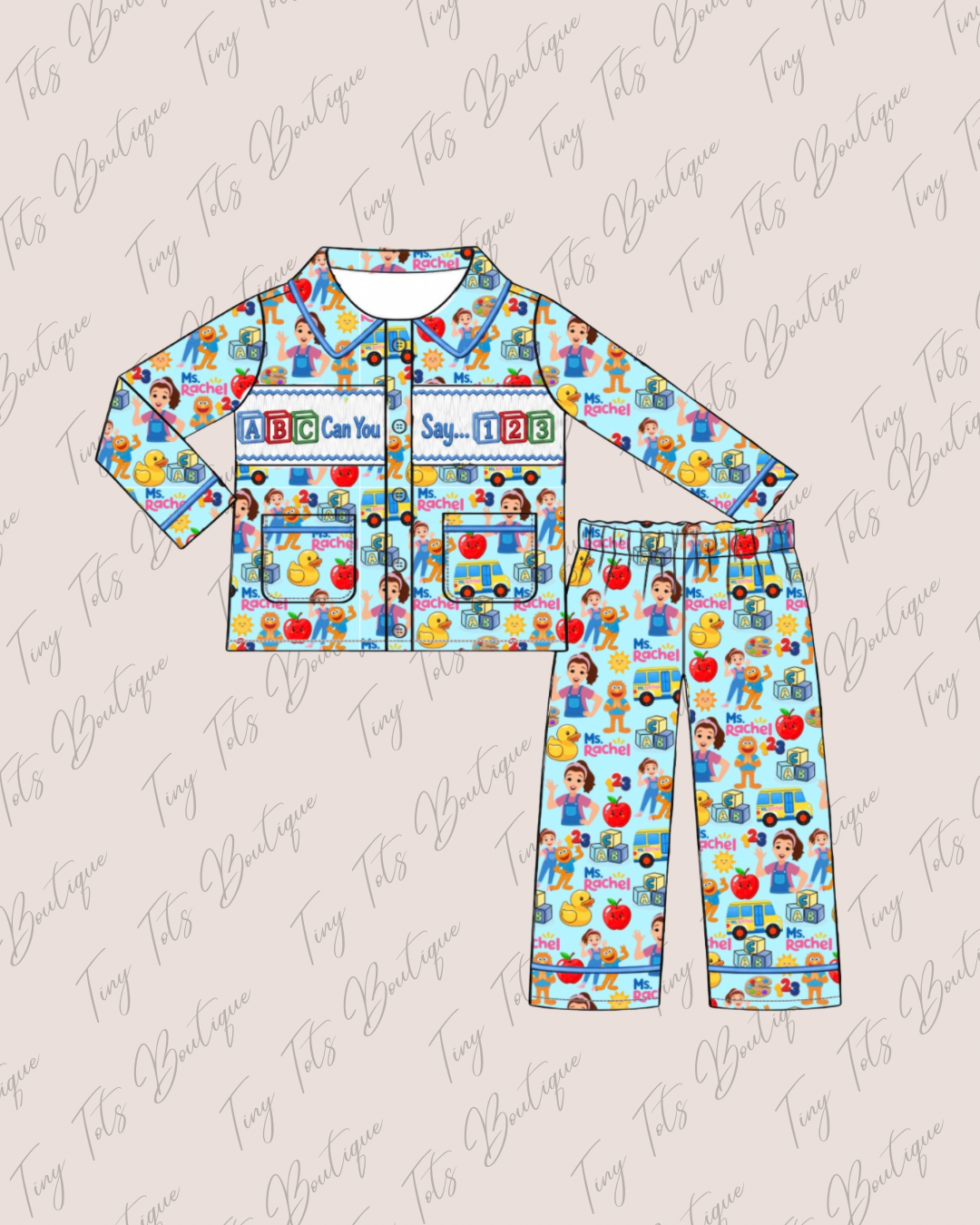 PRE ORDER|| Ms Rachel “Can You Say..” Pyjamas Boys🩵