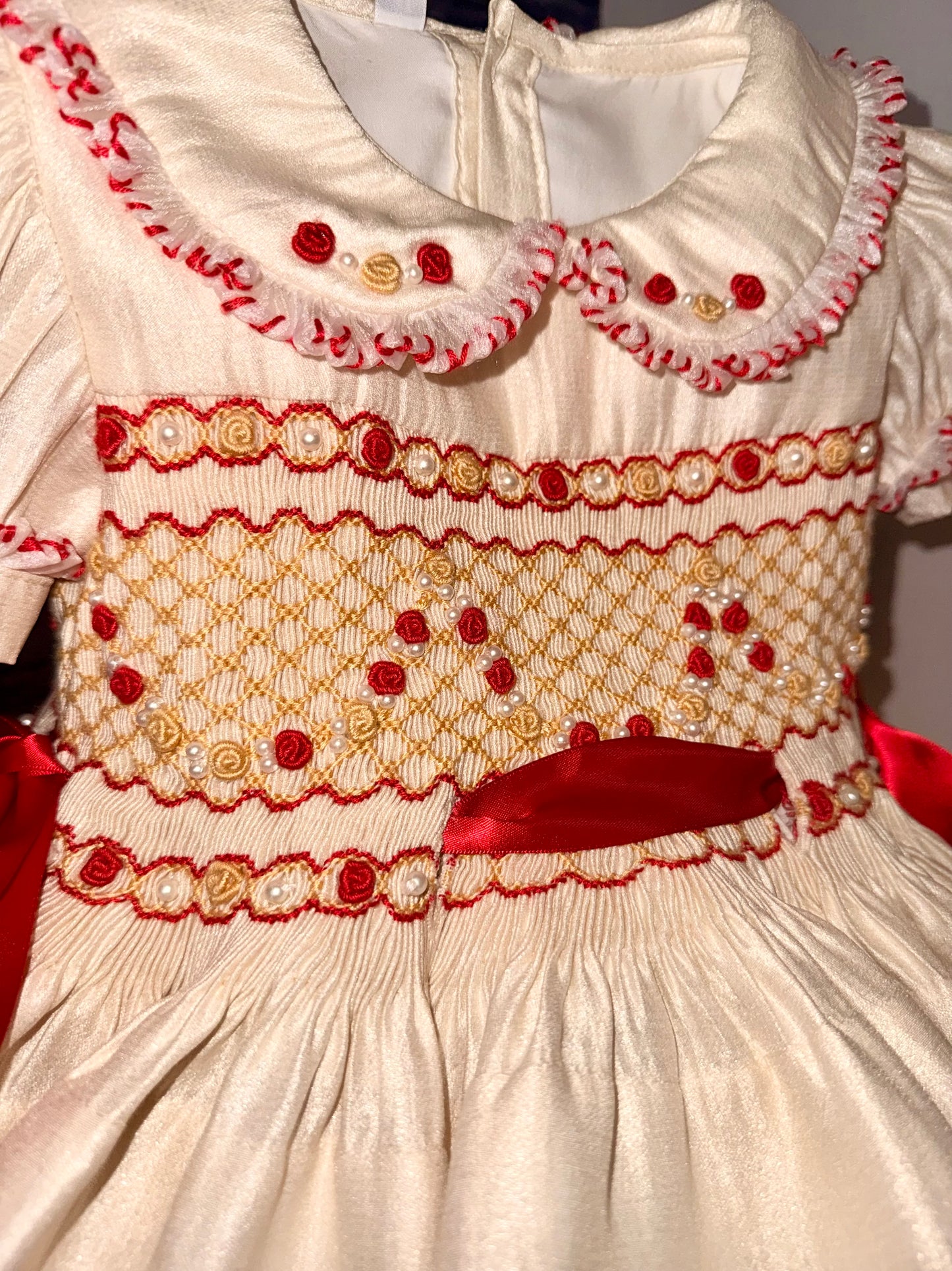 Candy Cane Christmas Smock Dress