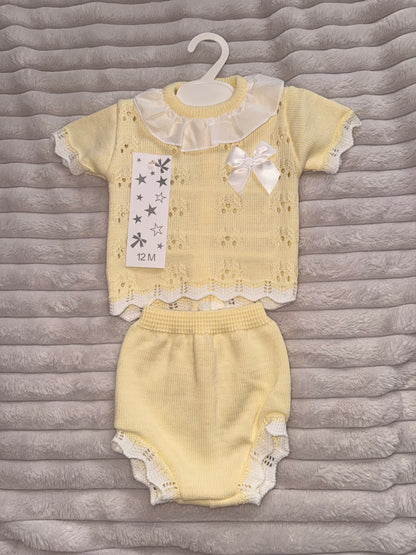 Lemon Lace Knit Two-Piece Set