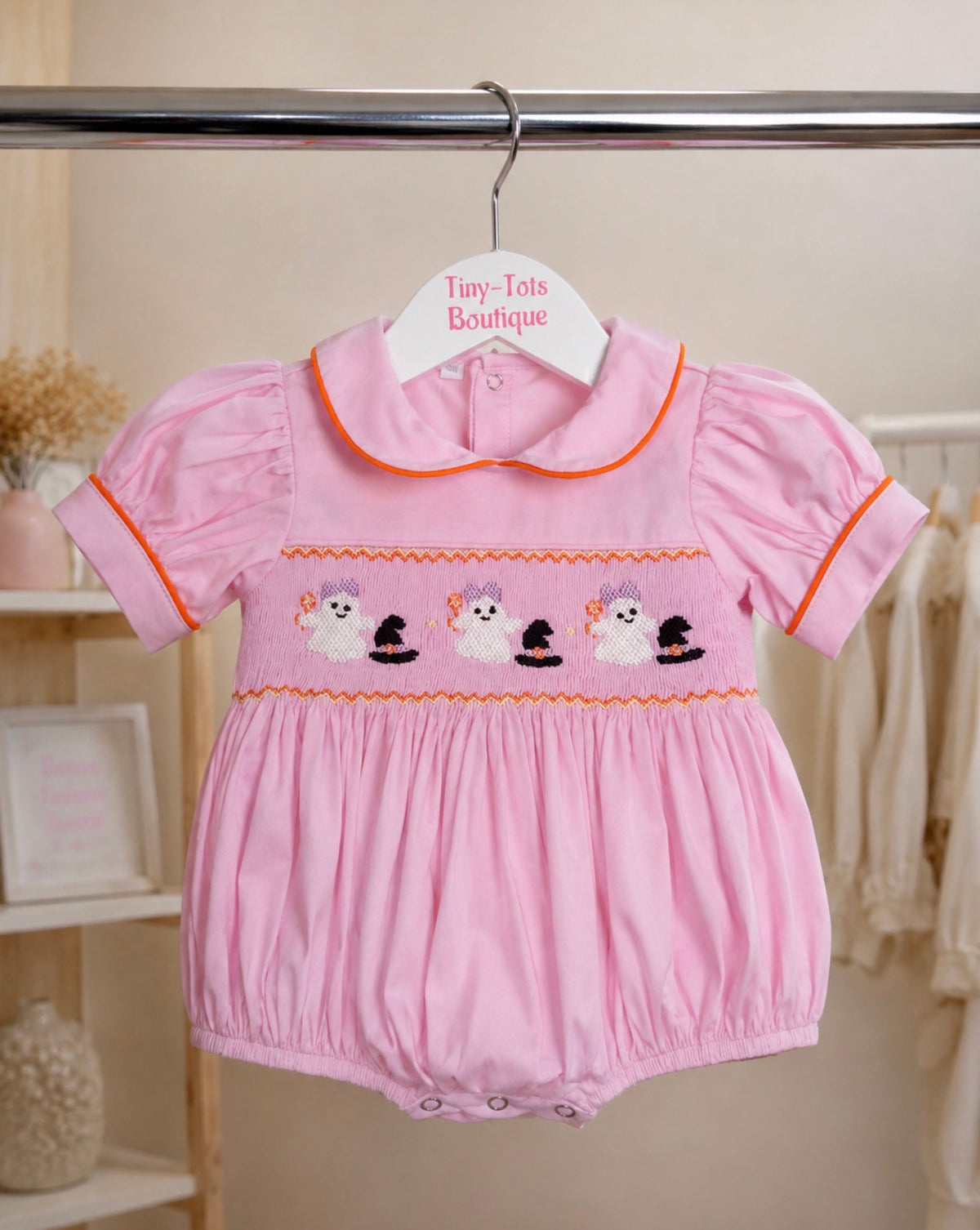 Lilac Boo Bubble Smocked Romper