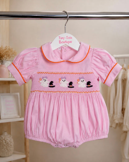 Lilac Boo Bubble Smocked Romper