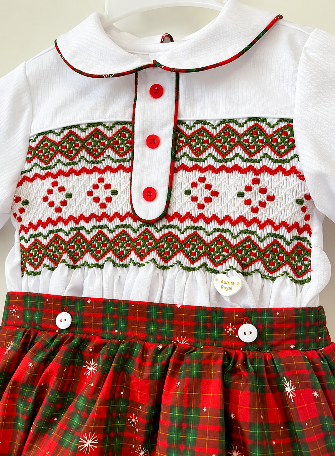 PRE ORDER|| Christmas Tartan Smocked Boys Romper