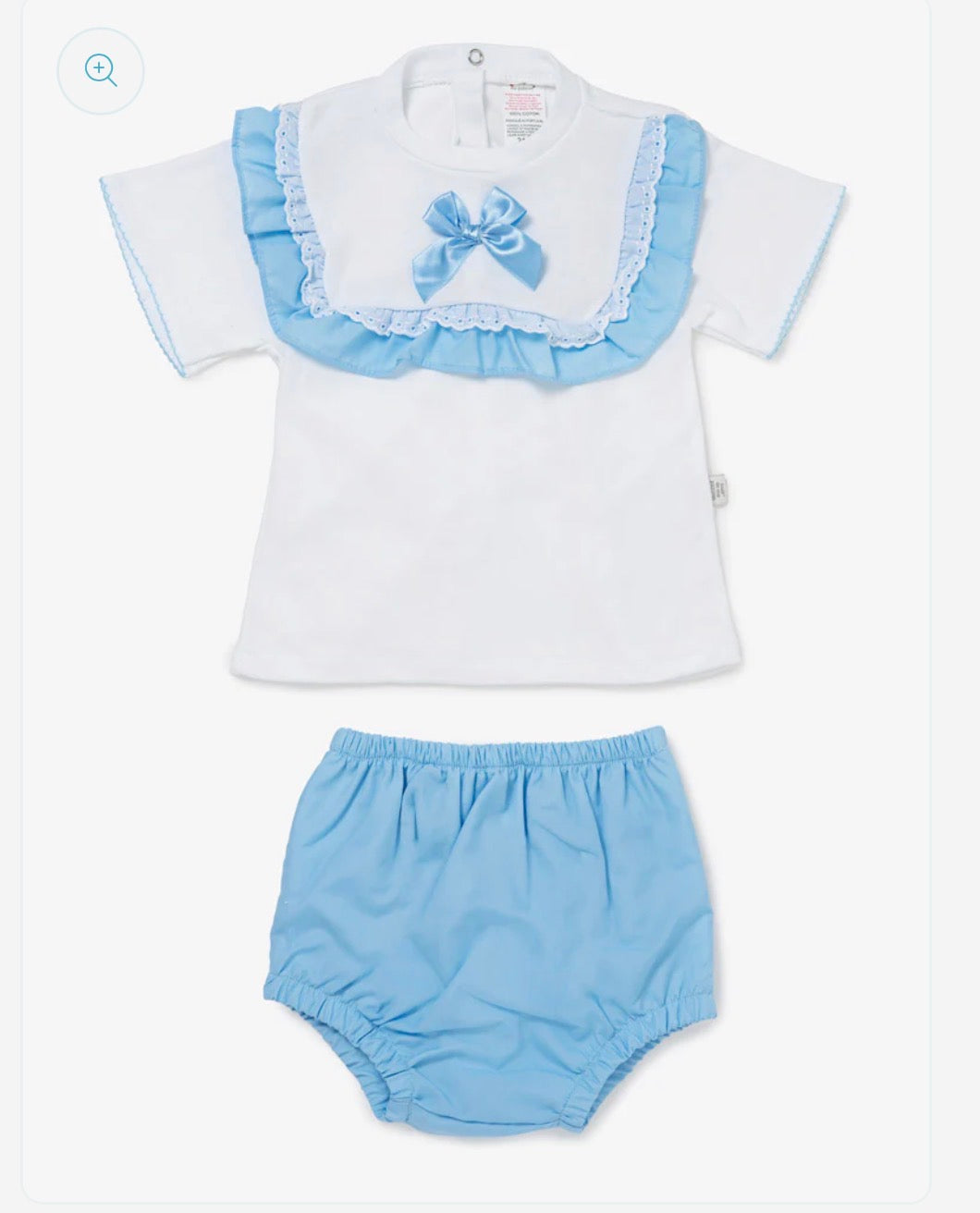 🩵Baby Blue Bow Bloomers Set 🩵| Baby Girl 2 Piece Summer Outfit