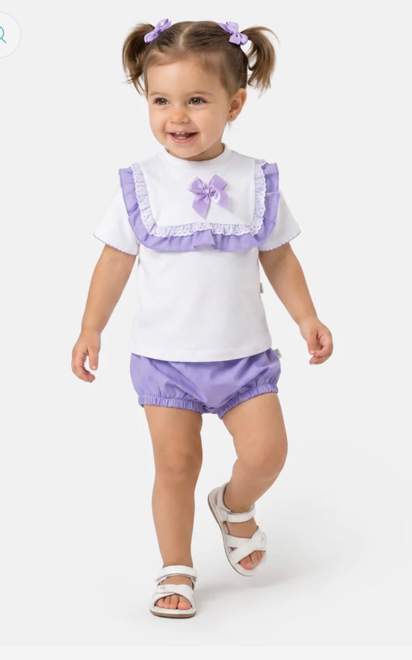 💜 Lilac Bow Bloomers Set 💜 | Baby Girl 2 Piece Summer Outfit
