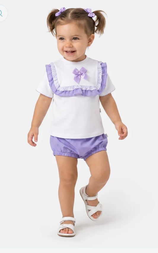 💜 Lilac Bow Bloomers Set 💜 | Baby Girl 2 Piece Summer Outfit