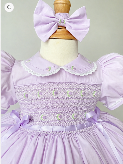 Delphina Lilac Smock Dress