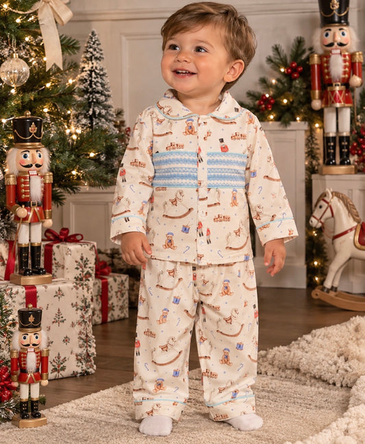 The Toyland Smocked Christmas Pyjamas - Boys