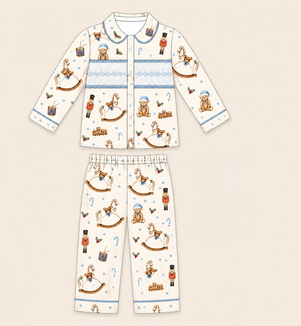 PRE ORDER|| The Toyland Smocked Christmas Pyjamas - Boys