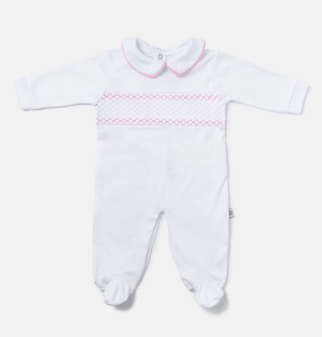 Pink Smocked Baby Grow