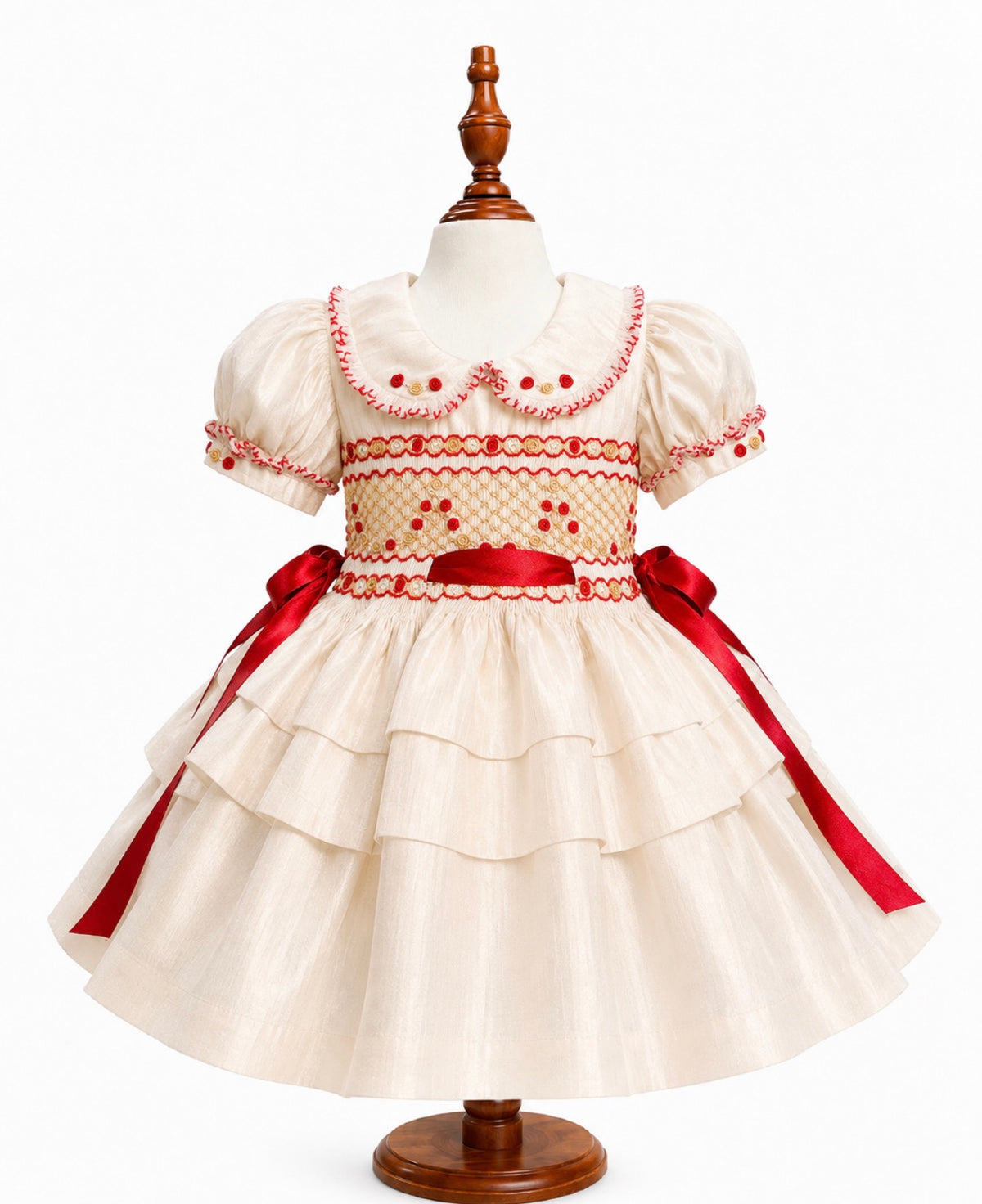 Candy Cane Christmas Smock Dress