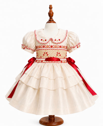 Candy Cane Christmas Smock Dress
