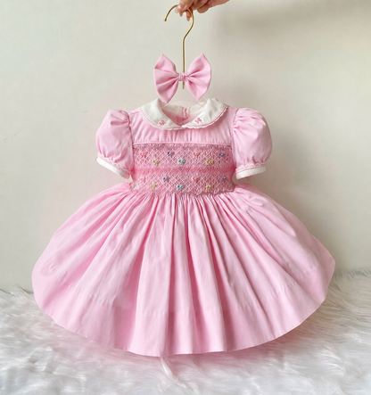 PRE ORDER|| Pink Belle Hand Smocked Dress