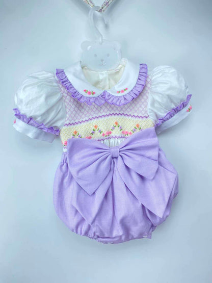 PRE ORDER|| Lilac Blossom Bow Romper