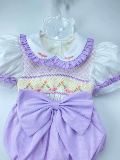 PRE ORDER|| Lilac Blossom Bow Romper