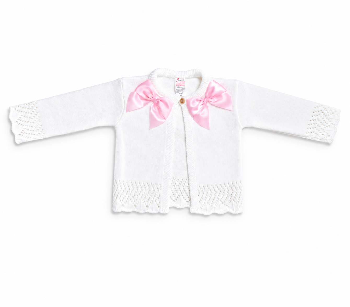 Pink Luxury Cardigan With Satin Bows
