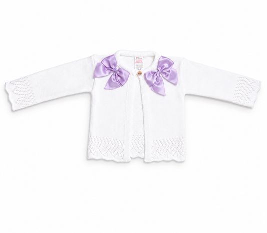 Lilac Luxury Cardigan With Bow