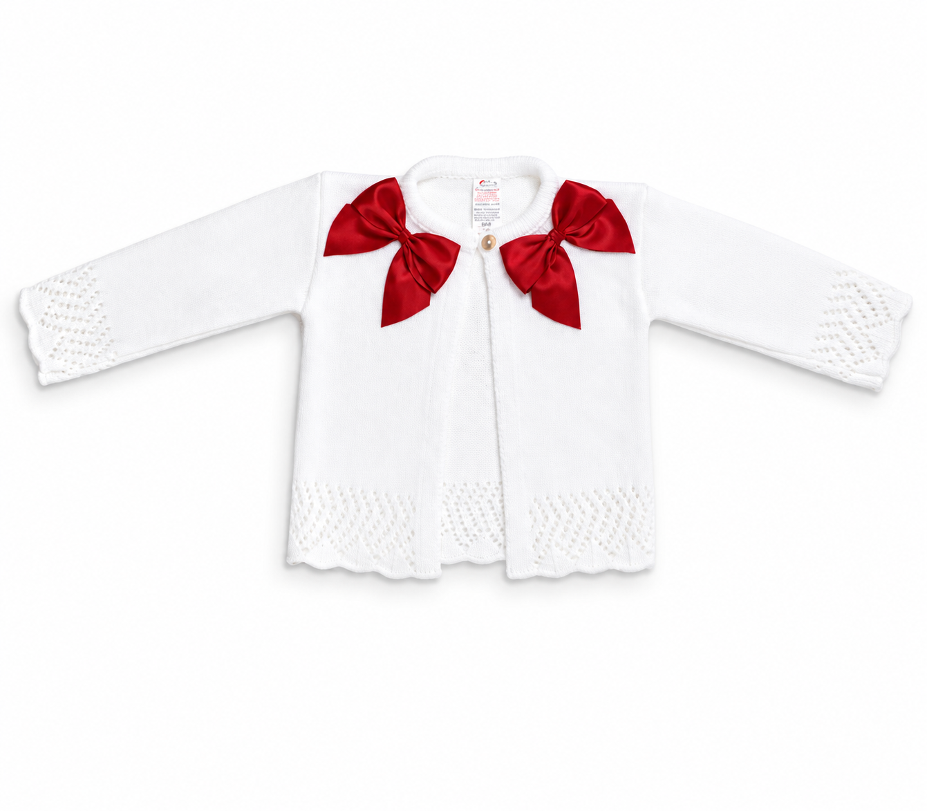 Red Luxury Cardigan With Satin Bows