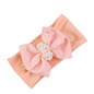 Peach Pearl Bow Baby Headband